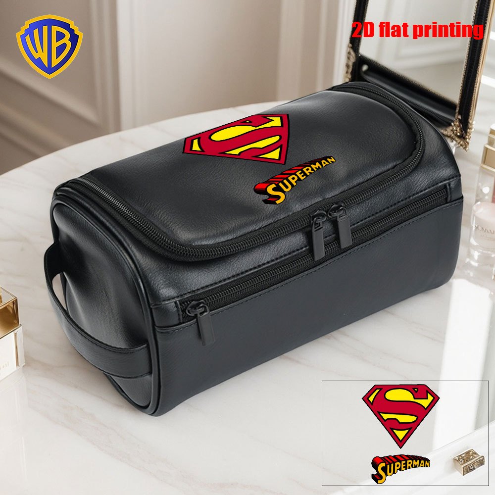 TEMU 1pc Superman.png Men's Toiletry Bag, Large Travel Dopp Kit With Carrying Handle, Shaving Bag, Cosmetic Toiletry Organizer For Vacation Gym