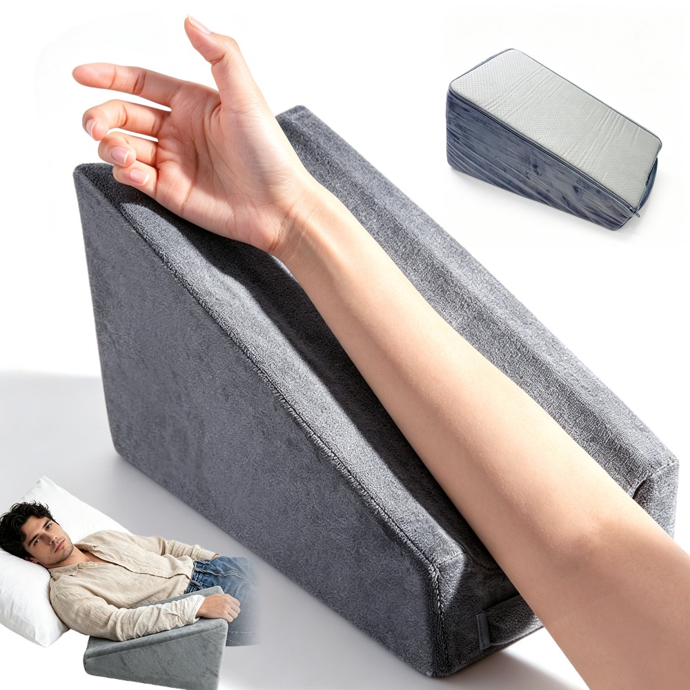 Incline Support Pillow Firm High Density Foam Core With Detachable Zipper Cover Cushion Ideal For Bed Sofa Relaxation And Daily Body Support Use