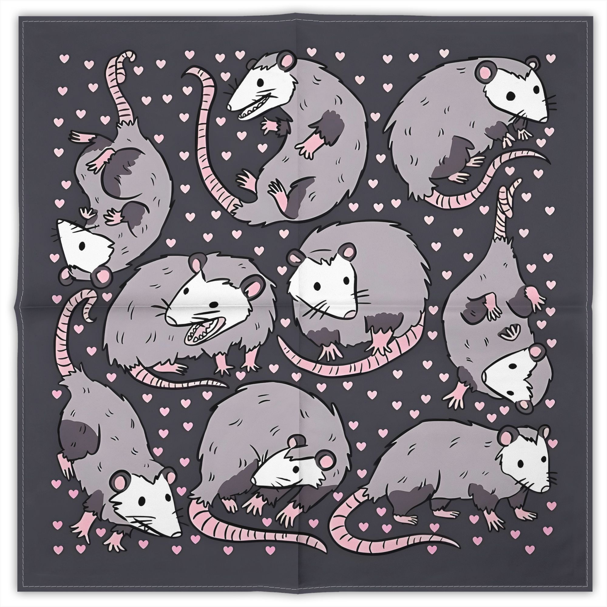 TEMU Funny Opossum Trash Cat Meme Cute Animal Scarf For Men, Hip Hop Bandana, Novelty Gift For Him 2d Print Design