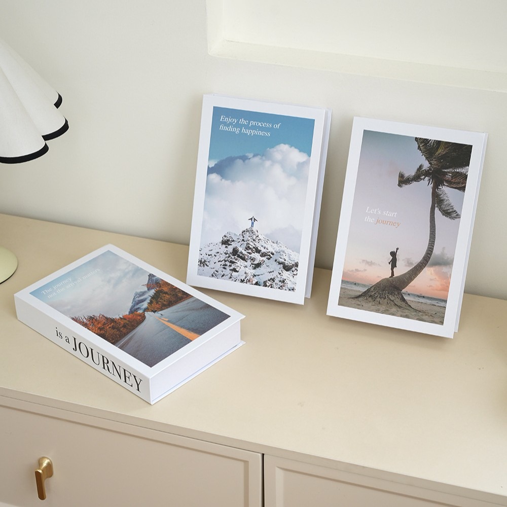 TEMU 3-delige Inspirerende Boeken Set, Minimalistische Literaire Decoratie Boeken met Levenscitaten, Modieuze Display voor Thuis of Kantoor