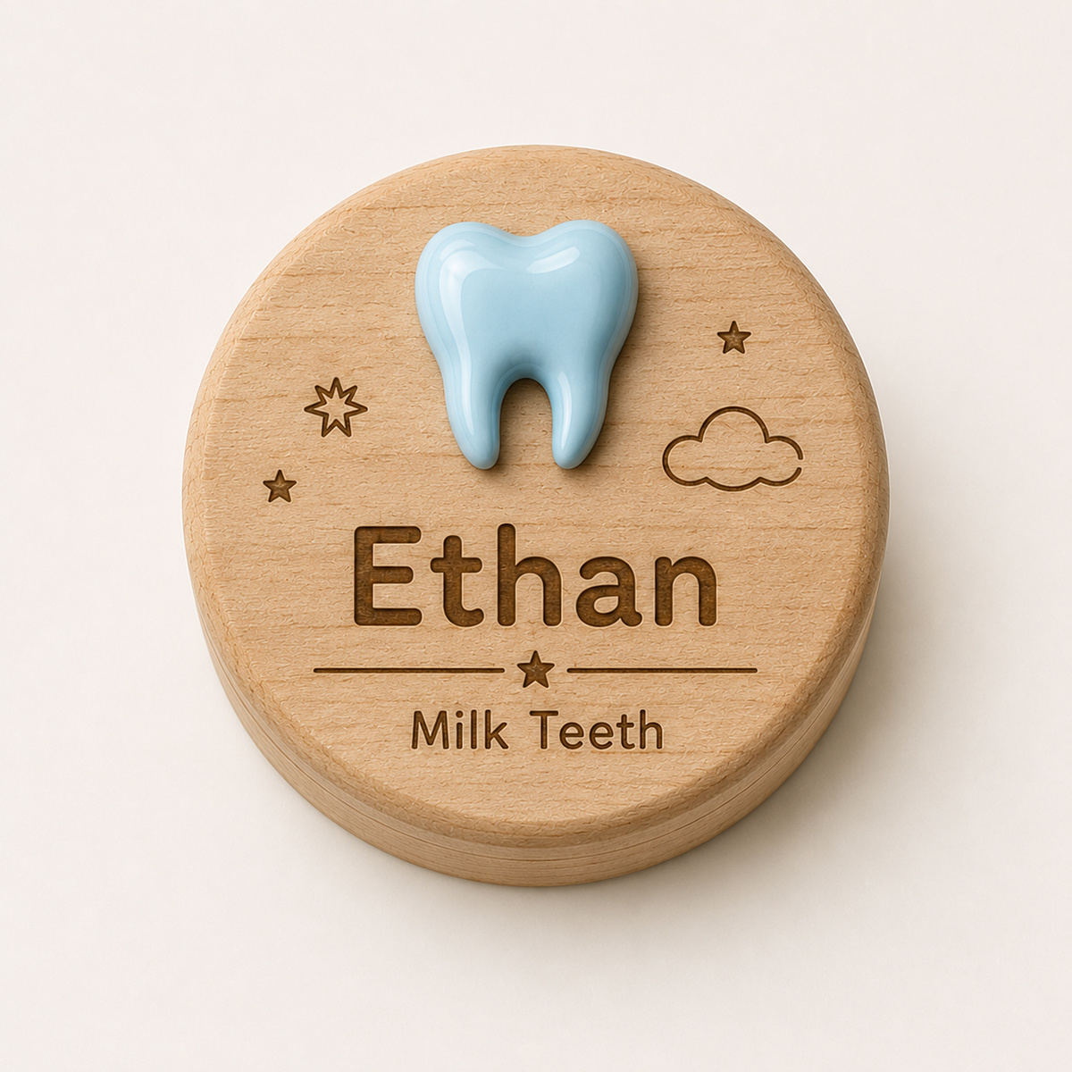 TEMU Boîte à dents de fée en bois, conçue pour les cheveux et les dents de lait, de souvenir, un cadeau de et une décoration intérieure