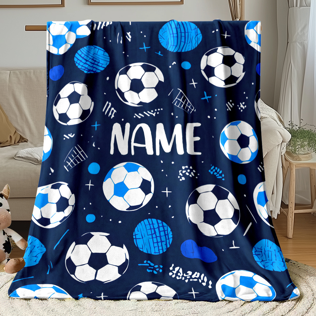 TEMU Coperta da calcio personalizzata con - Coperta in flanella per arredamento , letto, divani, viaggi, campeggio, soggiorni, , divani, poltrone e -