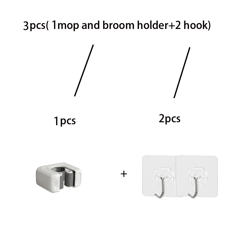 TEMU Set da 3 pezzi (1 porta e + 2 ganci) Porta e da parete senza - Clip di plastica resistente per riporre e ganci per , Soluzione di archiviazione
