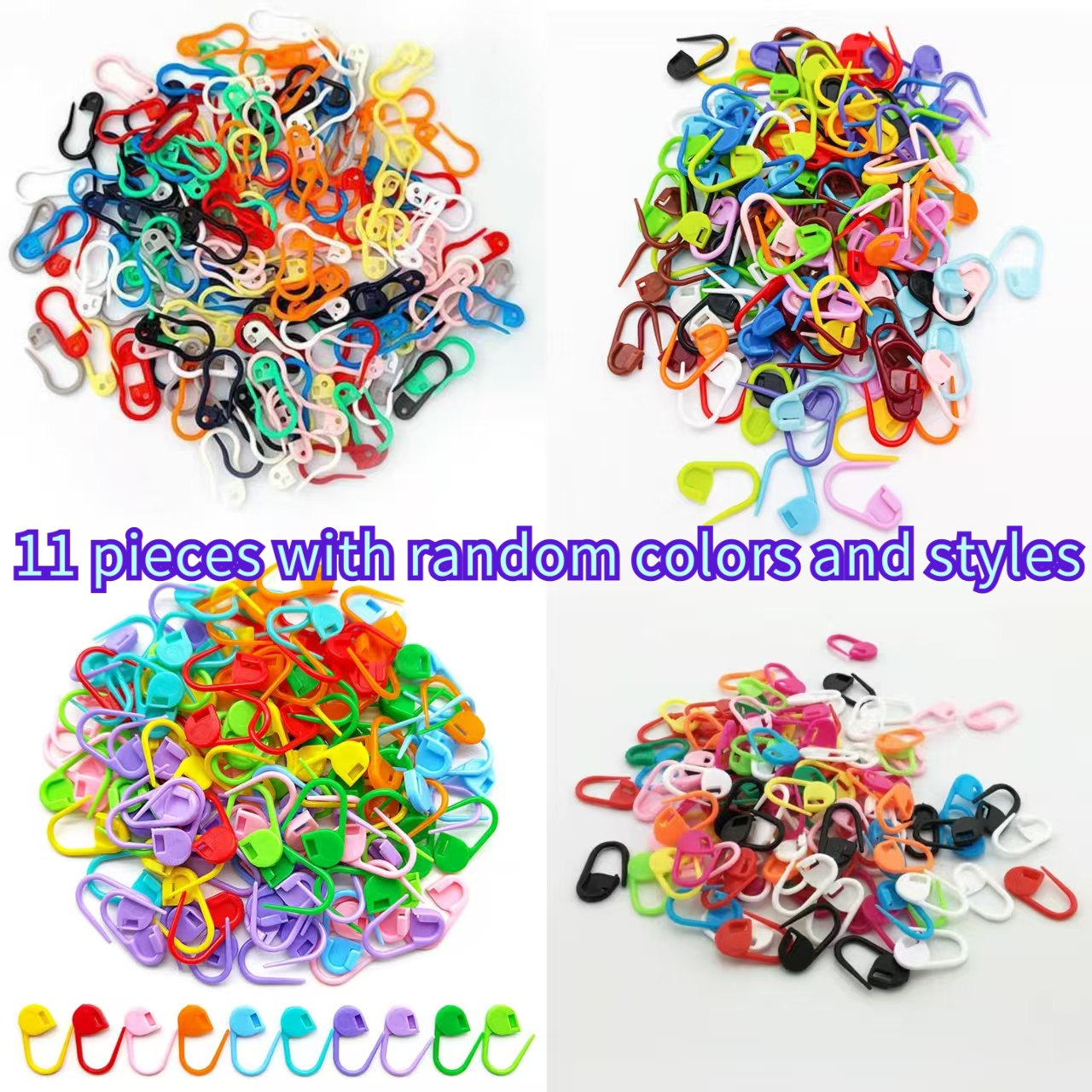 TEMU Set da 11 spille da di in plastica colorata a colori casuali, segnapunti per , clip per uncinetto, segnapunti per , segnapunti a bloccaggio per