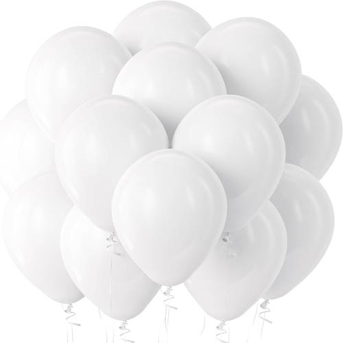 50 stück 10 zoll weiße heliumtaugliche latexballons großpackung – runde, reine weiße partyballons für geburtstag, hochzeit, baby shower, helium-schwebende dekoration (latexballons für partys)