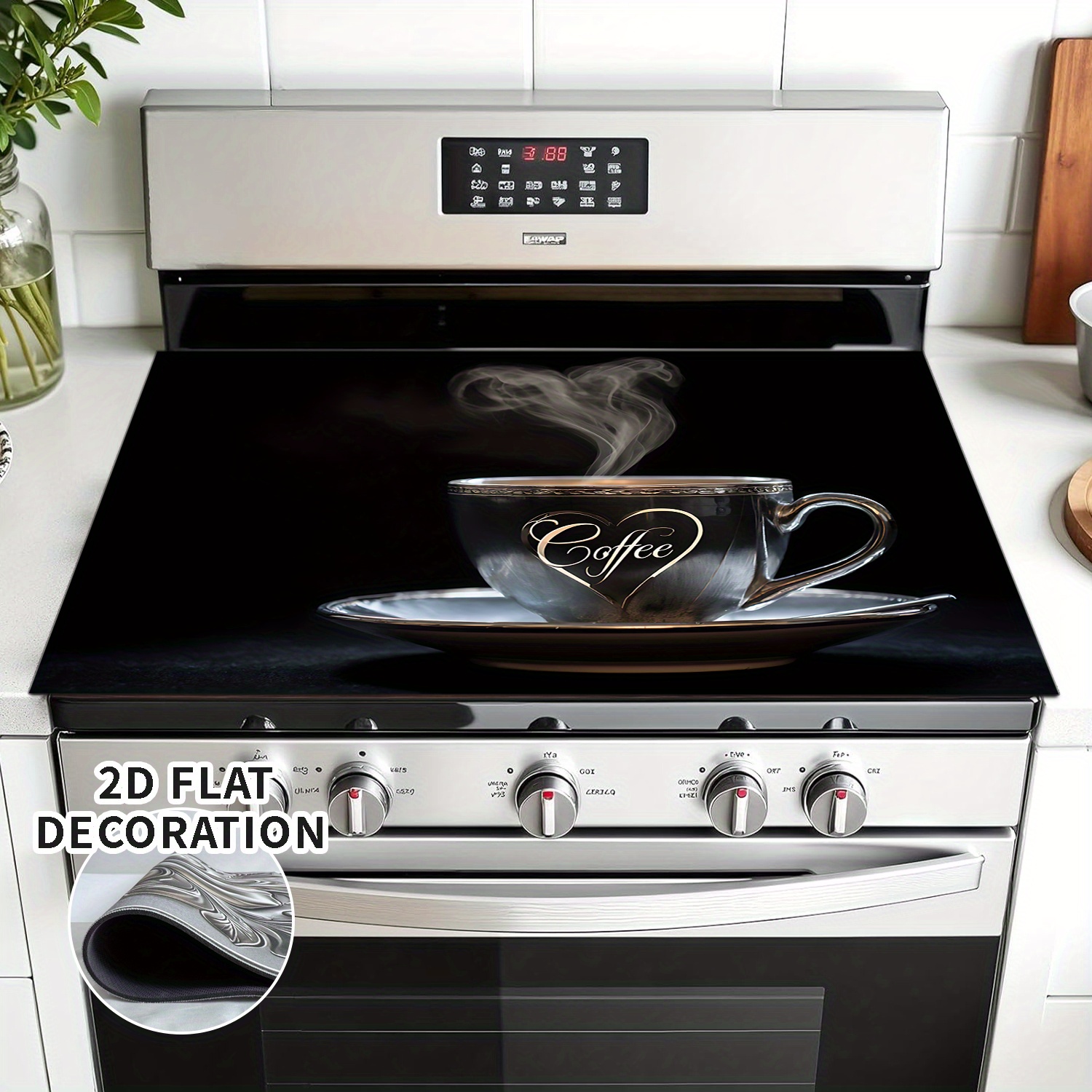 TEMU 2d Flat Decorative Kit For Integrated Stoves, Including A Stove Protector And Covers For Electric Stove Tops, Featuring Printed Designs, Sold As
