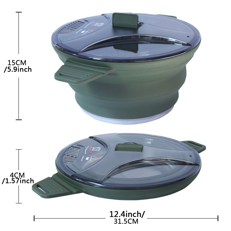 Image of Portable Outdoor Camping Cookware Folding Pot Food Grade Silicone Suitable For Outdoor Camping, Travel, Hiking
