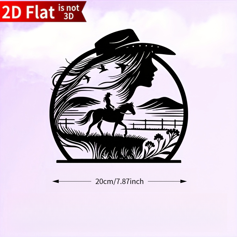 TEMU 1pc Rustic Style Cowboy Cowgirl Plastic Wall Decor - Western Sculpture, Suitable For Farmhouse, Ranch, Outdoor Fence Decoration - Cowboy/cowgirl