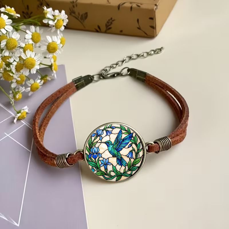 2D Flat Pattern Vintage Bangle Bracelet, Fashion Gift for Friends