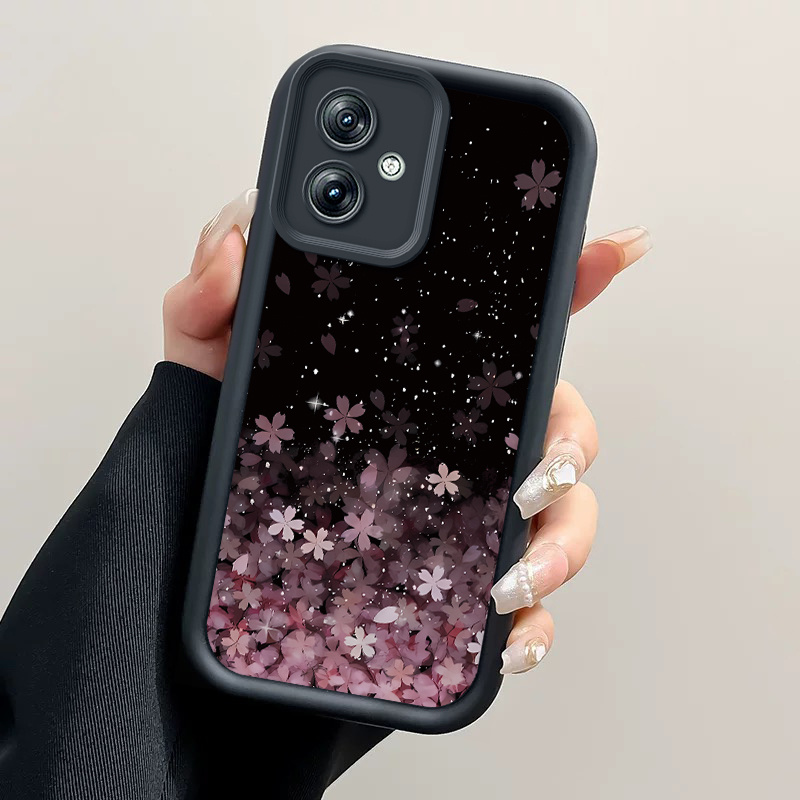TEMU Phone Case - High- Case Featuring Pink Floral Sakura Design, Ideal For Moto G54. Tpu Shockproof Shell Offers Full Coverage Protection And Is