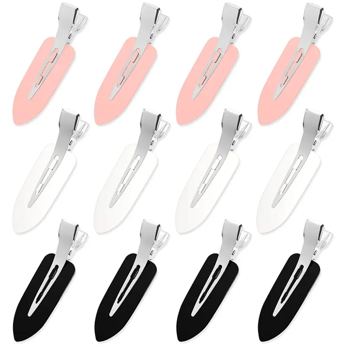 TEMU 2d Flat, Set Of 12 Solid Color Flat Hair Clips Professional Hairpins For Women Styling Accessories Versatile Hairstyles Ideas Lightweight Non