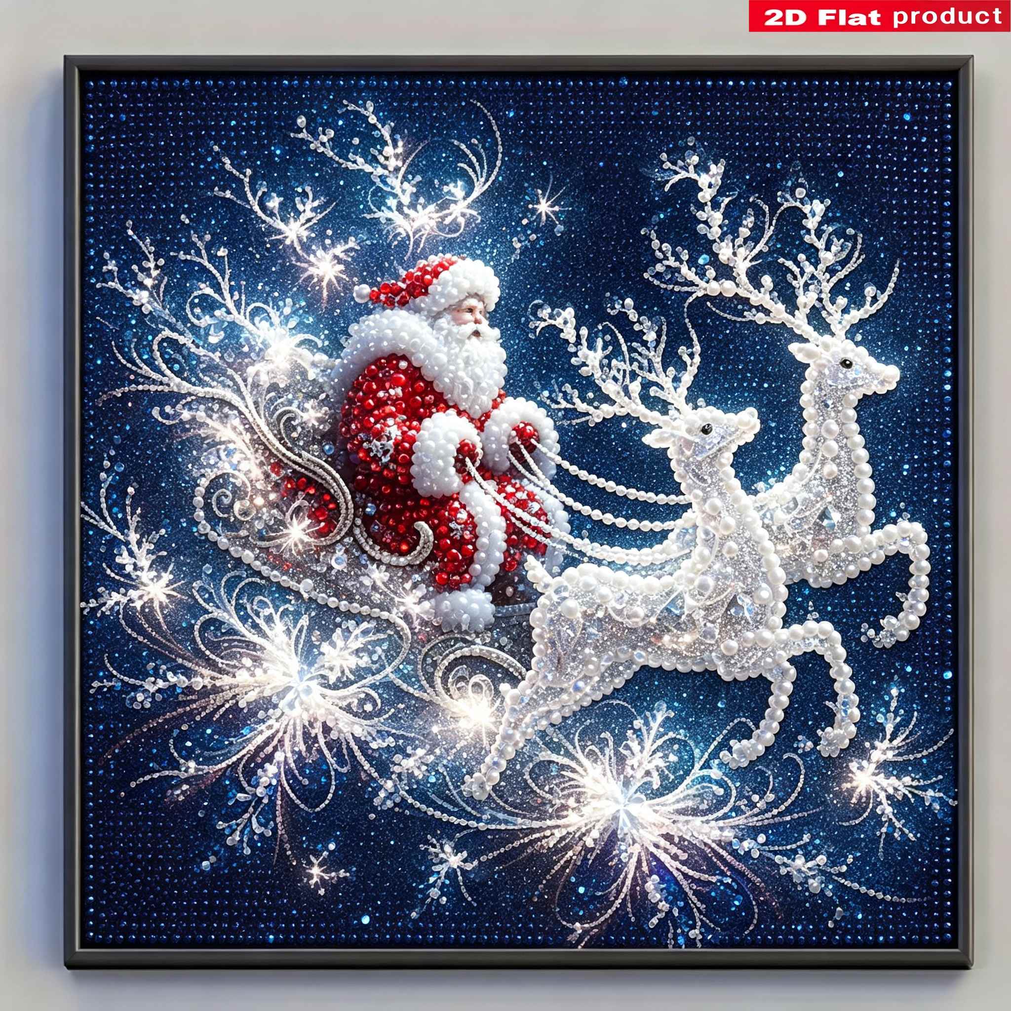TEMU 1pc Kit de peinture diamant perle motif Père Noël 5D et # Étoilée Traîneau Peinture Diamant Perle #Art de Peinture Mosaïque Art Diamant Perle