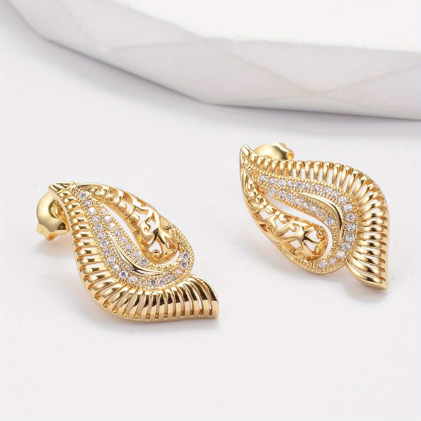 Vintage Inspired Women's Earrings with Hollow Zirconia Accents