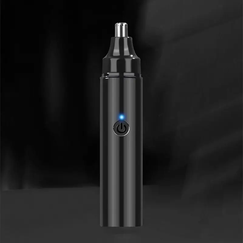 1pc electric nose hair trimmer for men - usb-rechargeable cordless operation, long-lasting lithium battery (400mah) - compact & lightweight design, quick-charge grooming tool - safe, quiet motor - abs construction - travel, car, home use - ideal for sensitive light beige - minimalist black trimmer, nose hair remover, travel personal care, sleek gadget, car accessory, portable device, durable material, men Product details 8