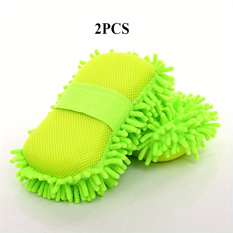 E-shop 2er-Set super saugfähiger Chenille-Autowaschhandschuh – kratzfreier Mikrofaserschuh für Autoaufbereitung, extra weiches Waffelgewebe-Trockentuch