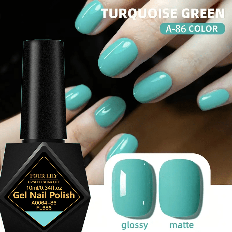 Image of 1pc 4 Lily 0.34oz New Diamond Bottle Nail Gel Moss Green High Firm Non-damaging Nails Spring Summer Nail Gel Nail Suitable For Women's Nail Art Design
