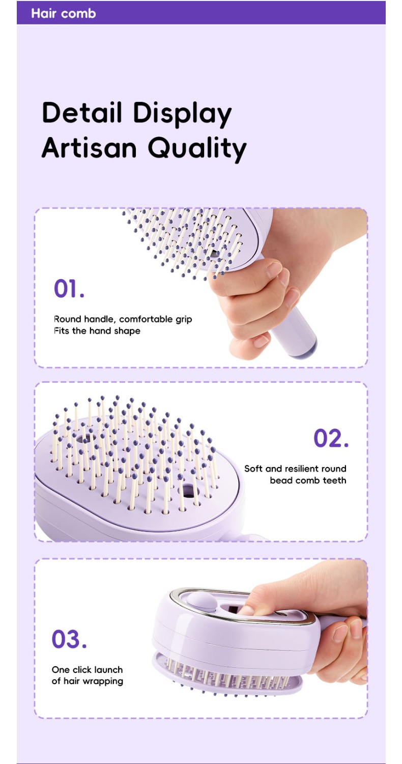 Cepillo de masaje multifuncional con luz roja y rociador, cuidado capilar antifrizz, depósito de agua grande, portátil, limpieza con un clic para cabello enredado, nutrición profunda del cuero cabelludo, regalo para novia en el Día de la Madre