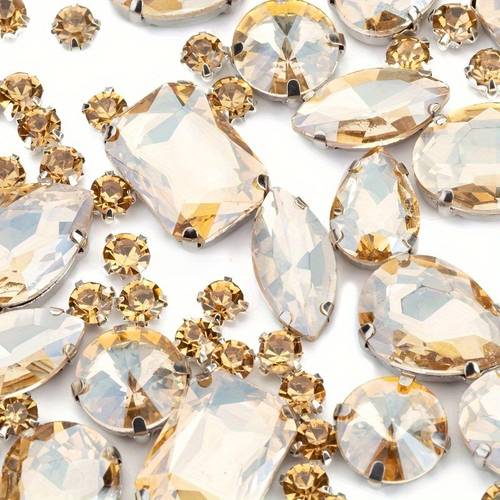 199pcs multi color claw back sew on kit mixed assortment of multi size special shaped s for pendants accessories and apparel decoration