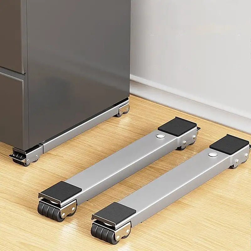 A Sturdy Solution for Moving Appliances! Adjustable-height Base for Refrigerators and Washing Machines, with a Load Capacity of up to 800 Lbs, Equipped with 24 Silent Casters, a Locking Mechanism, and Extendable Brackets, Perfect for Relocation