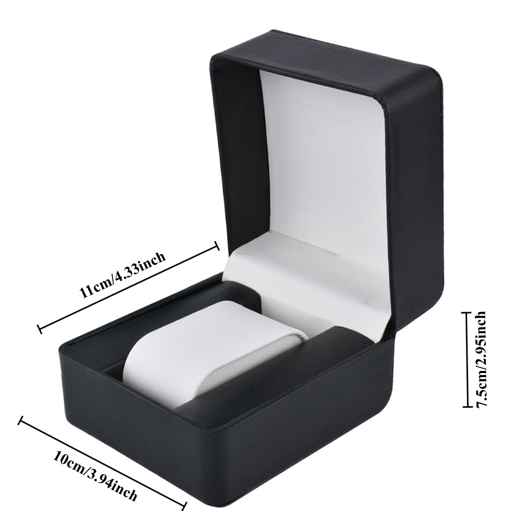 TEMU Rounded Corner Single Watch Box, Genuine Faux Leather Watch Storage Display Box, With Detachable Inner Tray, Portable Watch Storage Rack, Men's