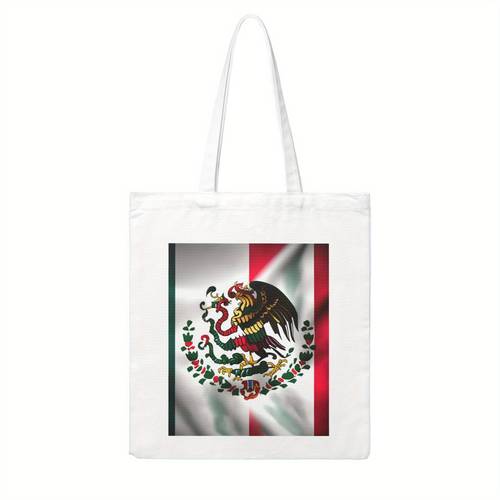 mexican cute canvas tote bag reusable high quality shoulder bag with vibrant colors 13 78x15 75 inch lightweight durable shopping grocery bag for women men casual work gym beach sturdy double handles