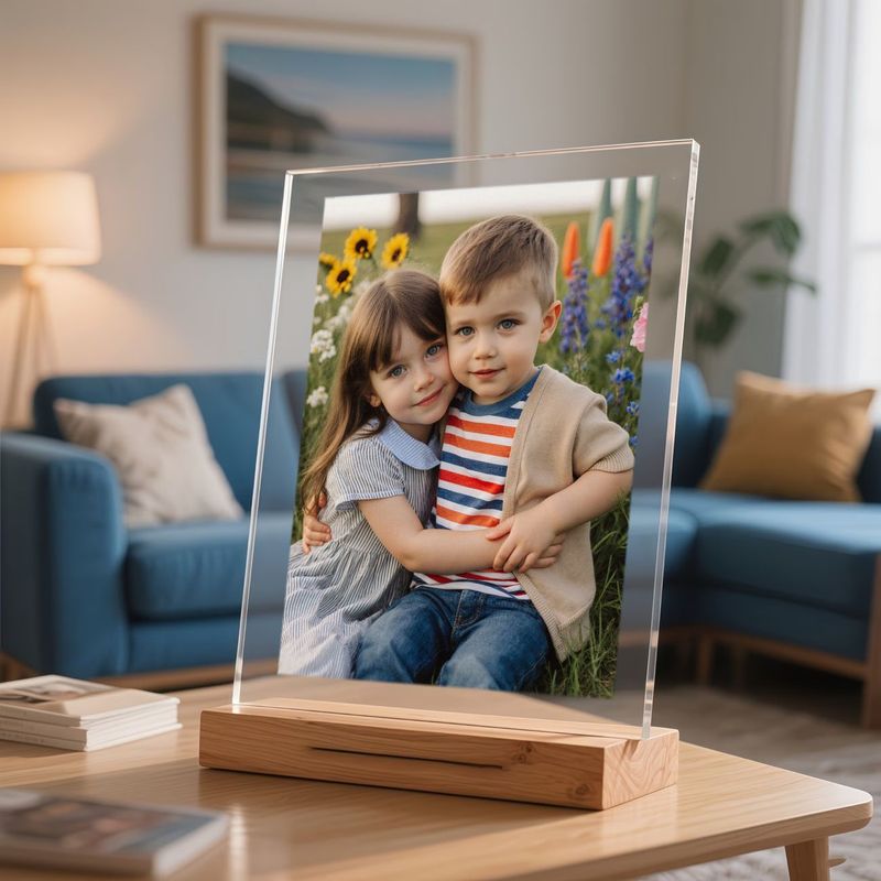 TEMU Custom Photo Frame Ornament , High-quality Uv Printing | Personalized Desktop Decoration For Anniversary, Birthday & Home Decor