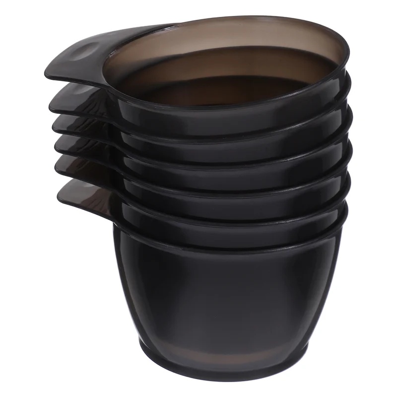 TEMU 6pcs Plastic Hair Dye Bowls Stackable Mixing Bowls Suitable For Home & Salon Use, Color Mixing Containers With Individual Bowls For Hair Color