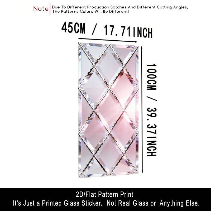 TEMU 2d Flat, 1pc Ivn Window Privacy Film Suitable For Home, Static Cling Adhesive-free Removable & Reusable Pvc Glass Covering With Pink , Blocking