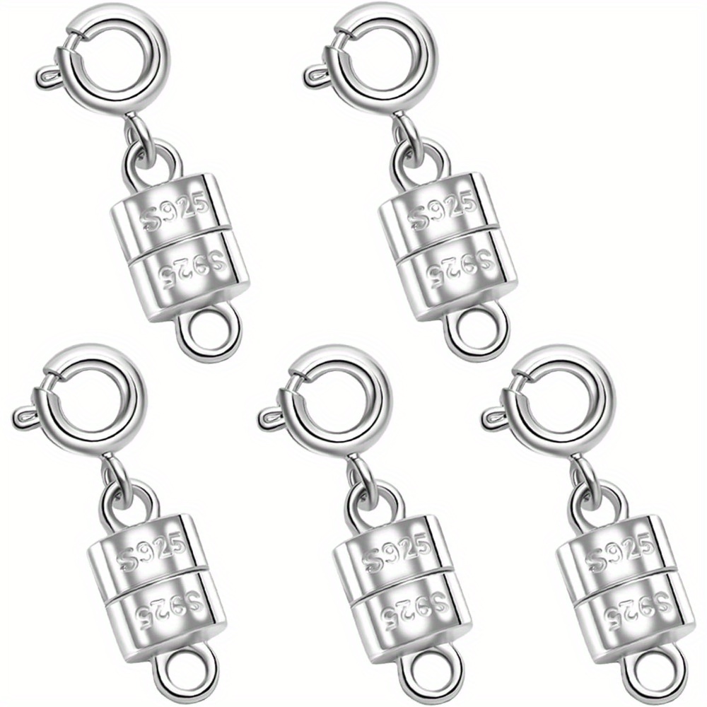 TEMU S925 Sterling Silver Magnetic Necklace Clasps And Closures, Magnetic Clasps For Necklaces, Magnetic Clasp Converter For Jewelry Making Supplies