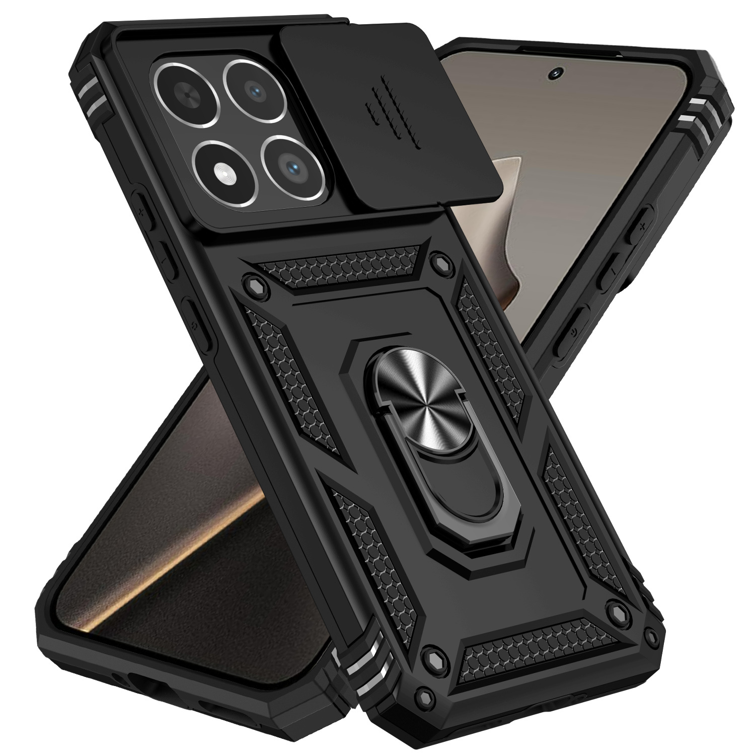 TEMU Phone Case - Case Designed For Xiaomi 15t/15tpro Featuring A Sliding Camera, Magnetic Ring Holder, And Durable Shock-resistant Material
