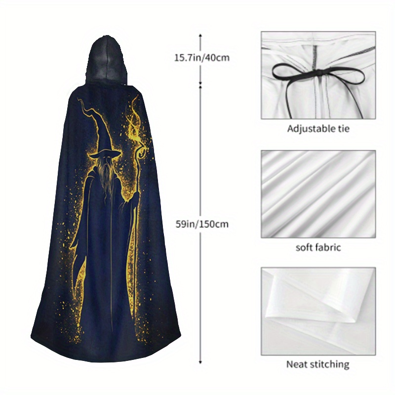 Anime Hooded Dressing Gowns Fantasy Wizard Hooded Robe