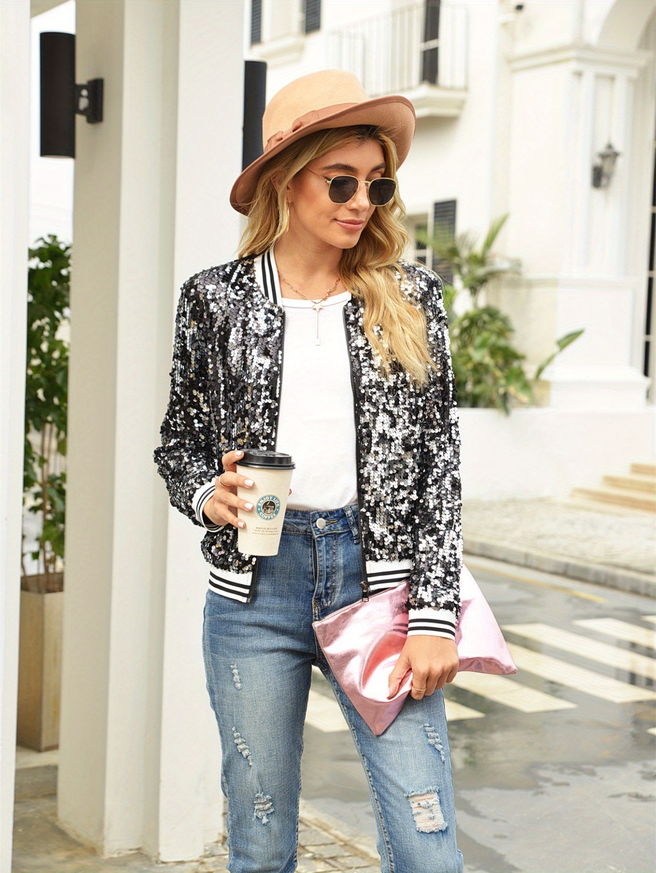 glitter jacket sold on Temu United States