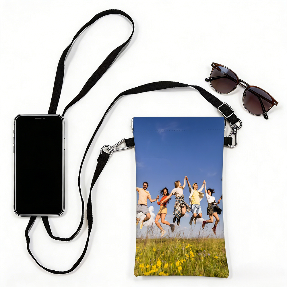TEMU Personalized Customizable Photo Phone Pouch With Adjustable Shoulder Strap, Portable Travel Phone Bag, Mini Body Bag, Daily Bag, Automatic