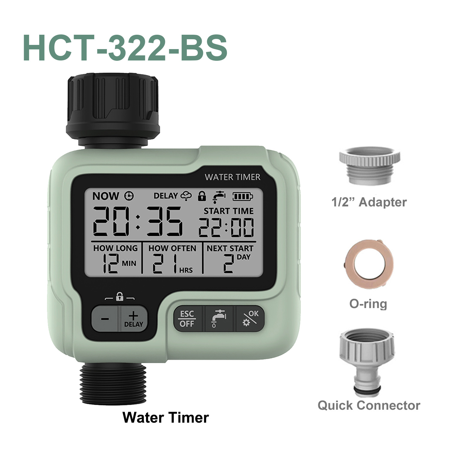TEMU Eshico HCT-322 Timer ad acqua intelligente per irrigazione da giardino con grande, , facile da installare e , acqua , IPX5