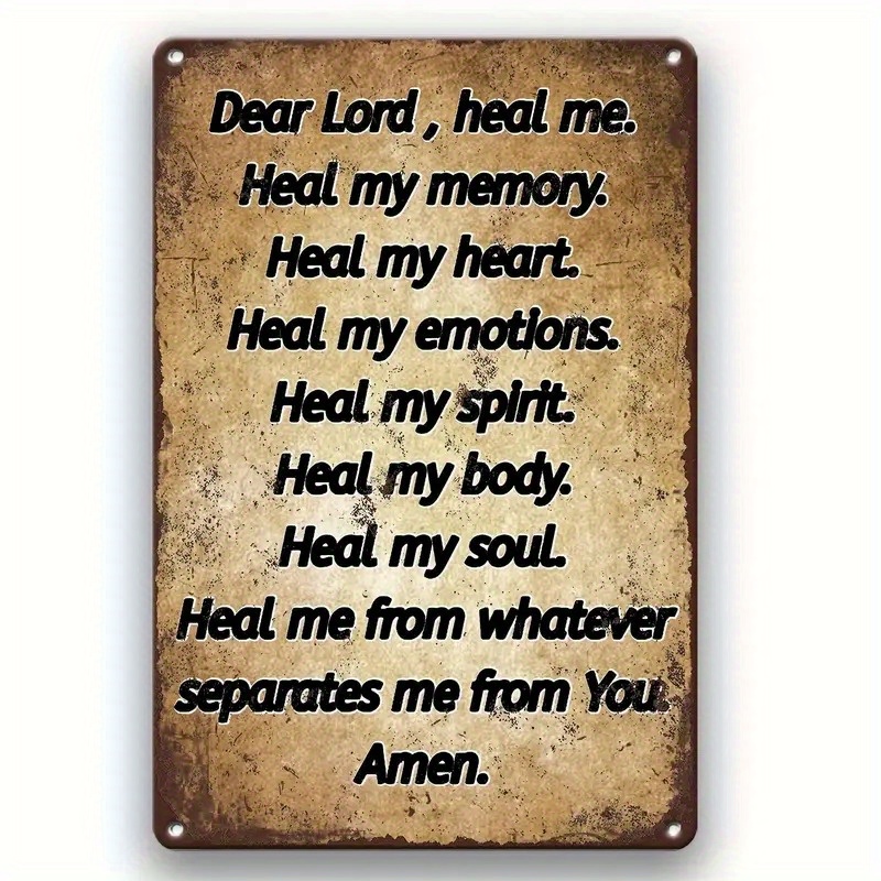 TEMU 2d Flat, Vintage Dear Lord, Me Country Metal Wall Art Sign- Inspirational Religious Plaque Home, Office, Church, Kitchen Decoration- Durable Spiritually Mature, Christian Housewarming, Home Decor