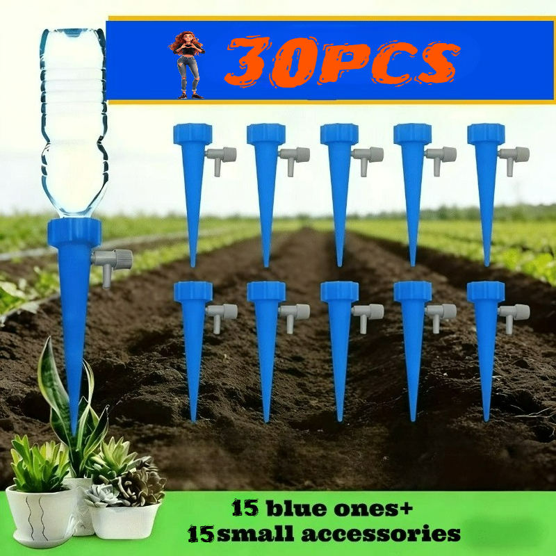 TEMU 30pcs Self-watering Spikes Suitable For Drip Irrigation Systems, Automatic Plant Watering Spikes With Threaded Connectors For Indoor/ Use,