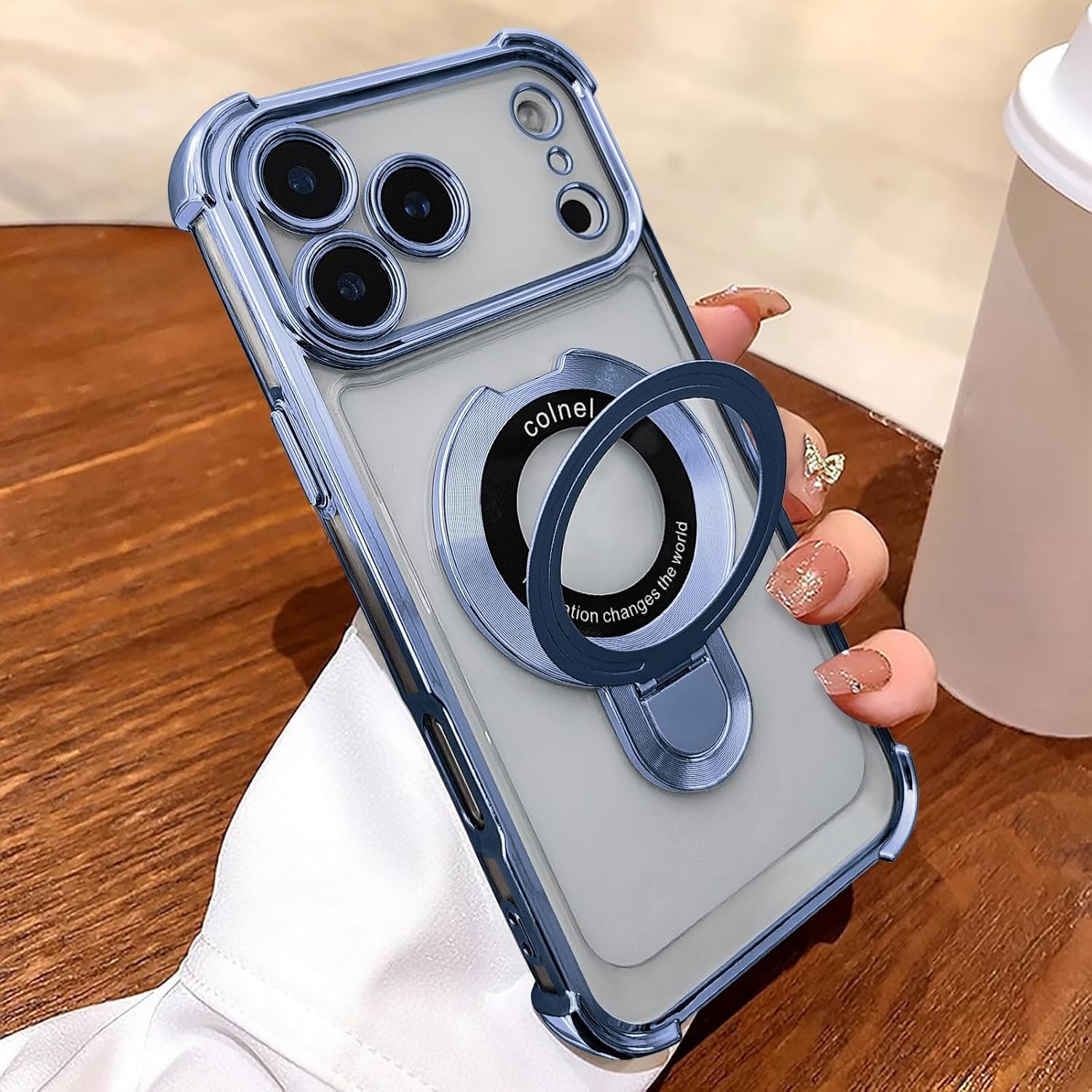 Image of Phone Case - Magnetic Phone Case With Holder And Four-corner Drop Protection, Compatible With For Iphone 17 Air/16/15/14/13/12/11 Pro Max As Well As 14/15/16