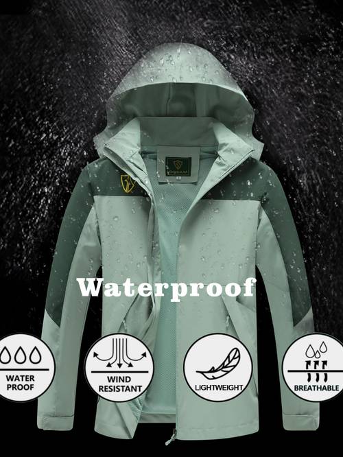 cortavientos deportiva de exterior para mujer, impermeable de lluvia para mujer, chaqueta calidad para mujer, chaqueta de lluvia para mujer, impermeables para de mujer, traje de montañismo con capucha con bolsillos y gorro desmontable.