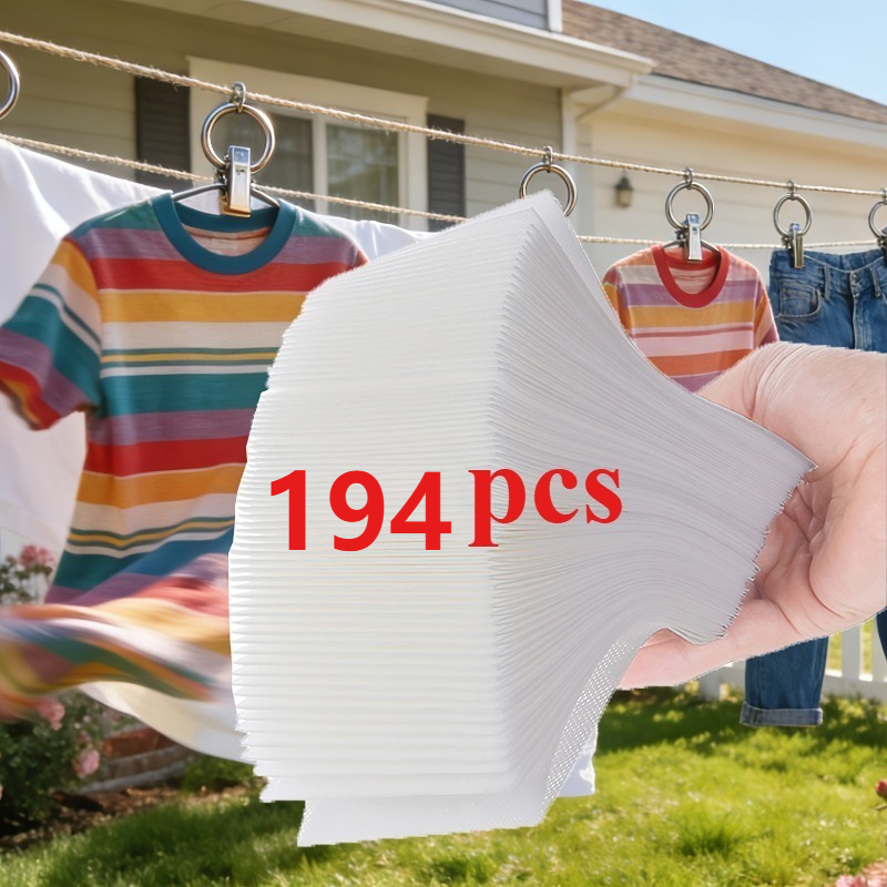 TEMU 194pcs Colored Catching Laundry Sheets, Preventing Dye Transfer, Allowing Mixed Washing, Bright Effect, Suitable For Clothes, Bed Sheets And