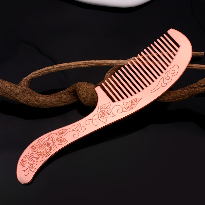 TEMU 1pc Copper Comb, Pure Copper Bristles, Suitable For Regular Hair, Massage Comb, Easy To Clean, Suitable For Travel Or Home Use, Unisex