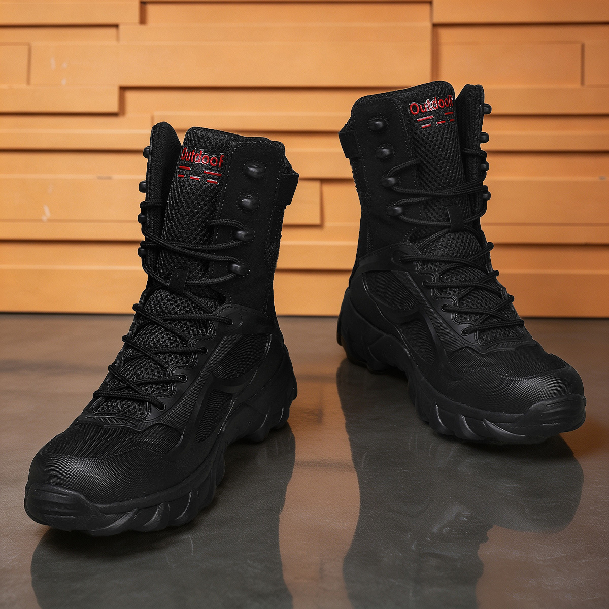 TEMU Men's High-top Work Boots, High-top Outdoor Boots, Men's Convenient Side- High-top Shoes, Outdoor Hiking And Daily Trendy Casual Boots, Outdoor