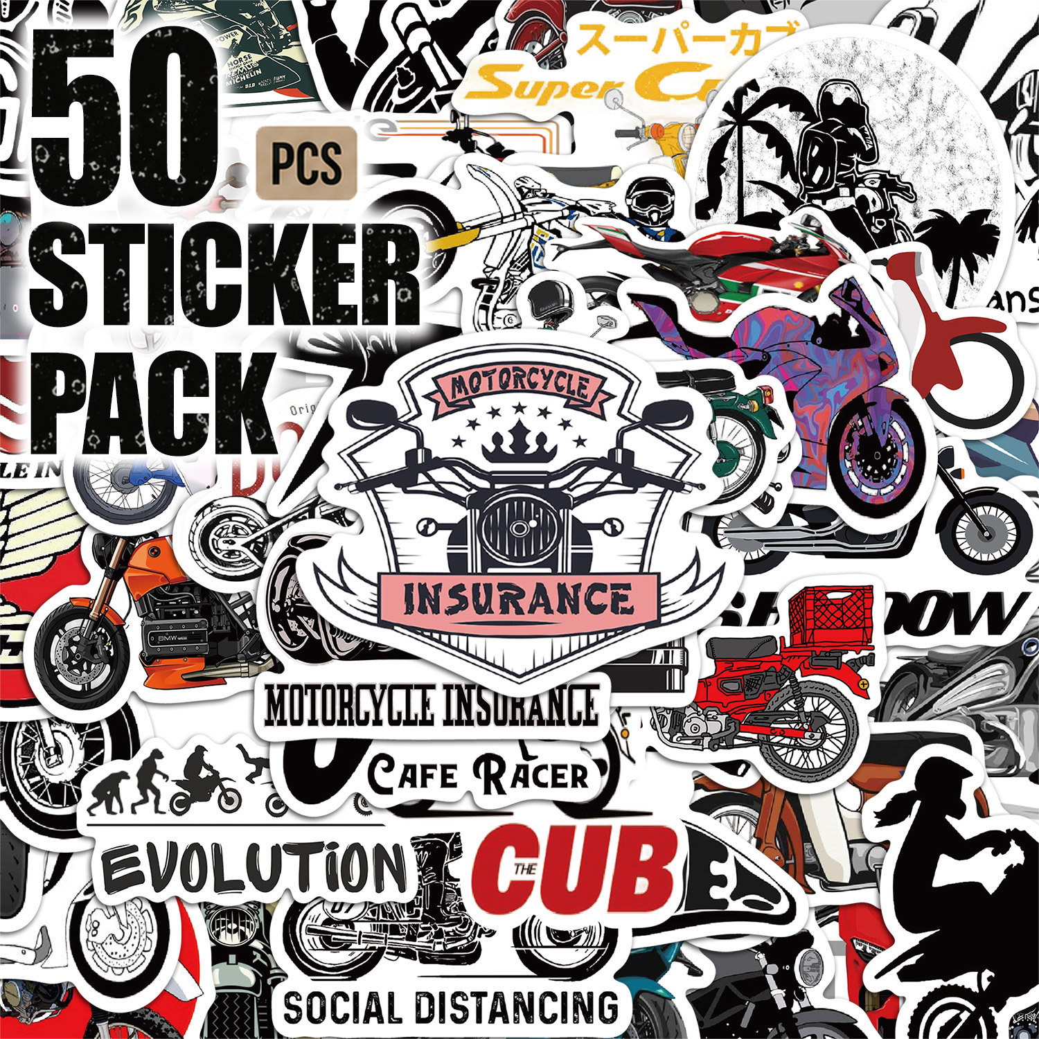 motorcycle stickers sold on Temu United States