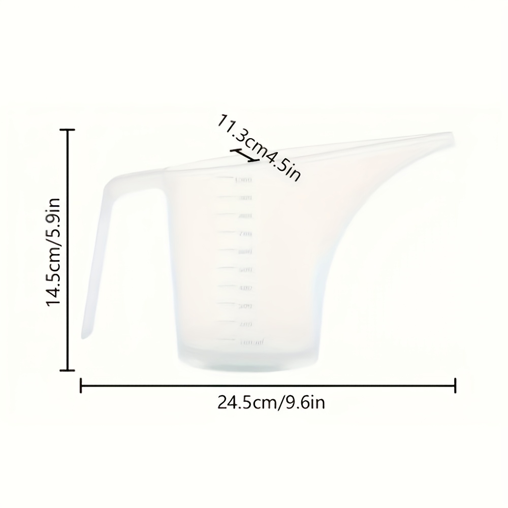 TEMU White Funnel Pot - Food-grade Material Measuring Cup With Long Spout - Large Capacity Easy-pour Cup - Suitable For Pouring Oil Baking Trays And
