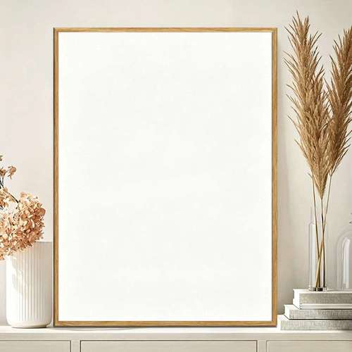 2d flat 2d flat 1pc minimalist white blank canvas wall art decoration painting with solid wood frame wall decor modern scandinavian for bedroom living room office housewarming gift 2d flat