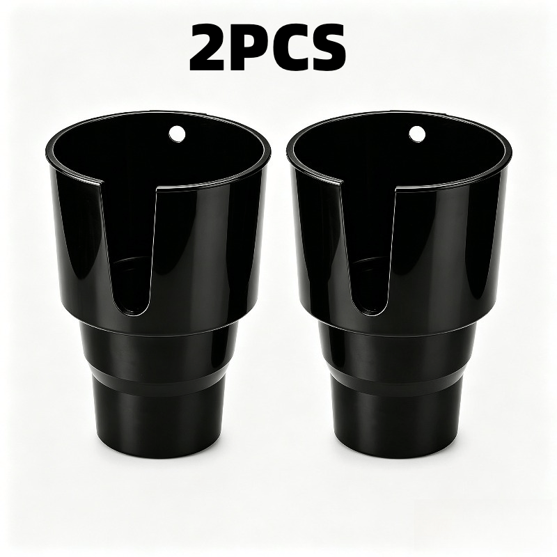 TEMU [travel] 2pcs Car Cup Holder Expander For 32-40oz Bottles, Large Vehicle Cup Holder Adapter With U-shaped Handle Slot, Anti-wobble Drink Holder