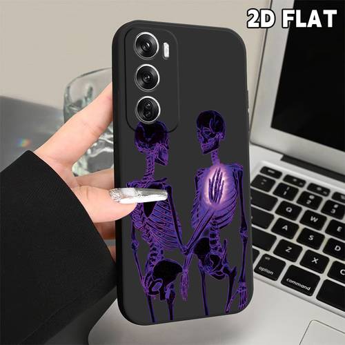 phone case 2d flat skeletons touch purple daily for oppo a1 a38 a3x a57 4g a57 5g a58 4g a78 4g a79 5g a98 f23 f25 reno 11f 11 12 realme c20 c21 c25 c25s c30 c30s c31 c35 c65 c67