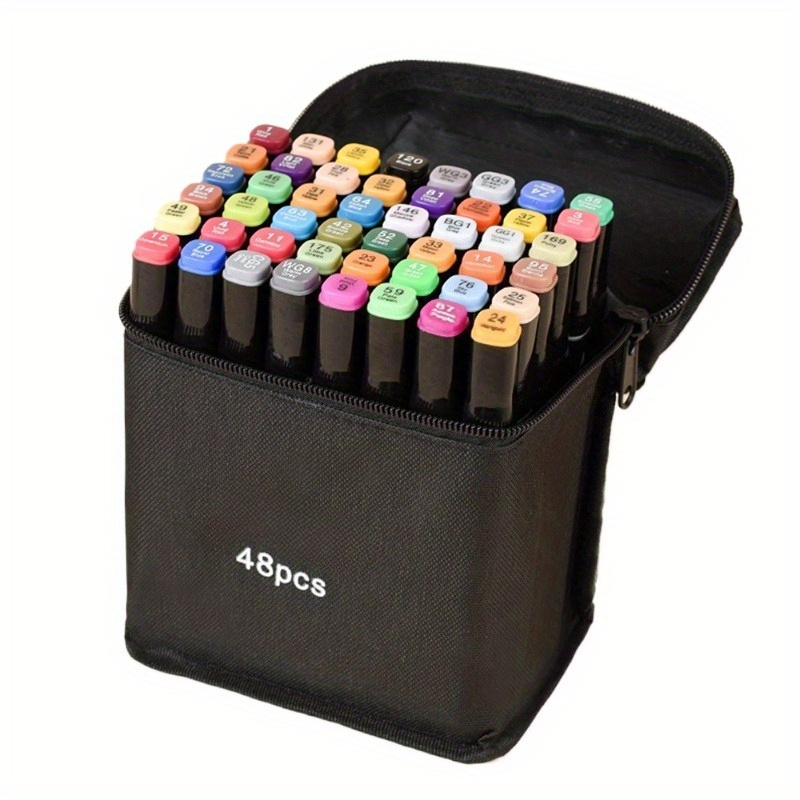 48-Color Marker Set, Dual-Tip Oil-Based Watercolor Pencils Wholesale Art Markers, Drawing Tools, Sketching Supplies, Fine Tip Markers, Versatile Art Tools, Durable Markers,   Ink, Marker Pens, Watercolor Markers, Double Headed, Suitable for A   Of Material  , Used for Greeting Card Marking, Painting, and Other Professional Art Purposes, Acrylic Paint Marker, Permanent Marker, Marcadore