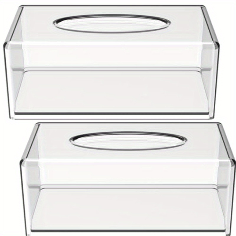 2 pack clear tissue dispenser box lar facial acrylic tissue box cover holder napkin organizer for bathroom kitchen and office room rec 10l x 5 3 w x 4 3 h Product details 0