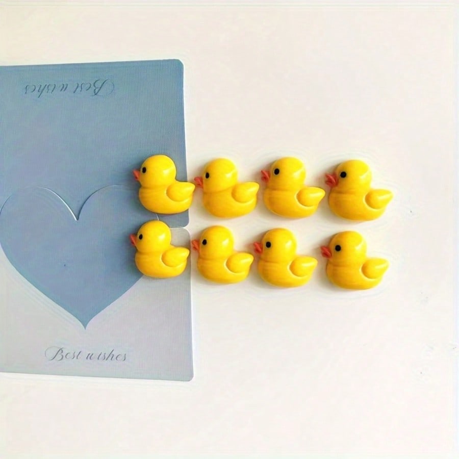 TEMU 8pcs Cartoon Duck Fridge Magnets, Kitchen, Office, Locker, Cabinet, Refrigerator, Mother's Day Personalized Gift, Cute Refrigerator Decoration