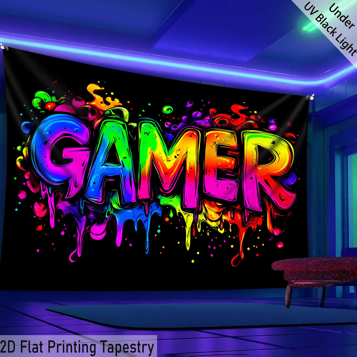Tenture murale fluorescente uv pour décoration d'intérieur_voghion.com